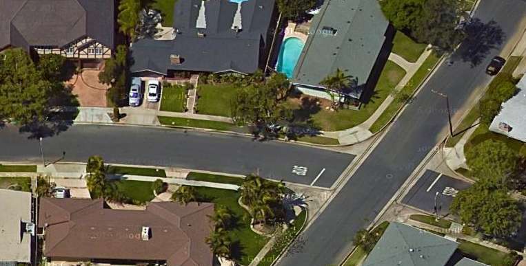 Aerial view of his house in CA.