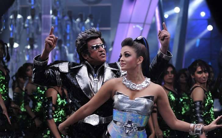 Rajnikanth and Aishwarya Bachhan in the movie Robot.