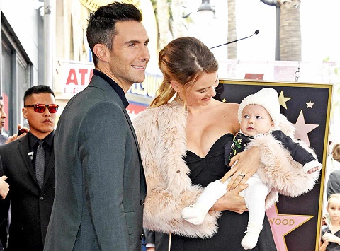 Adam Levine, his wife and their daughter