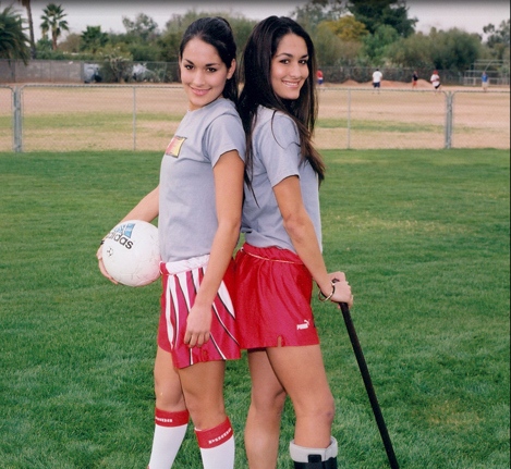 Bella Twins as Playing Soccer