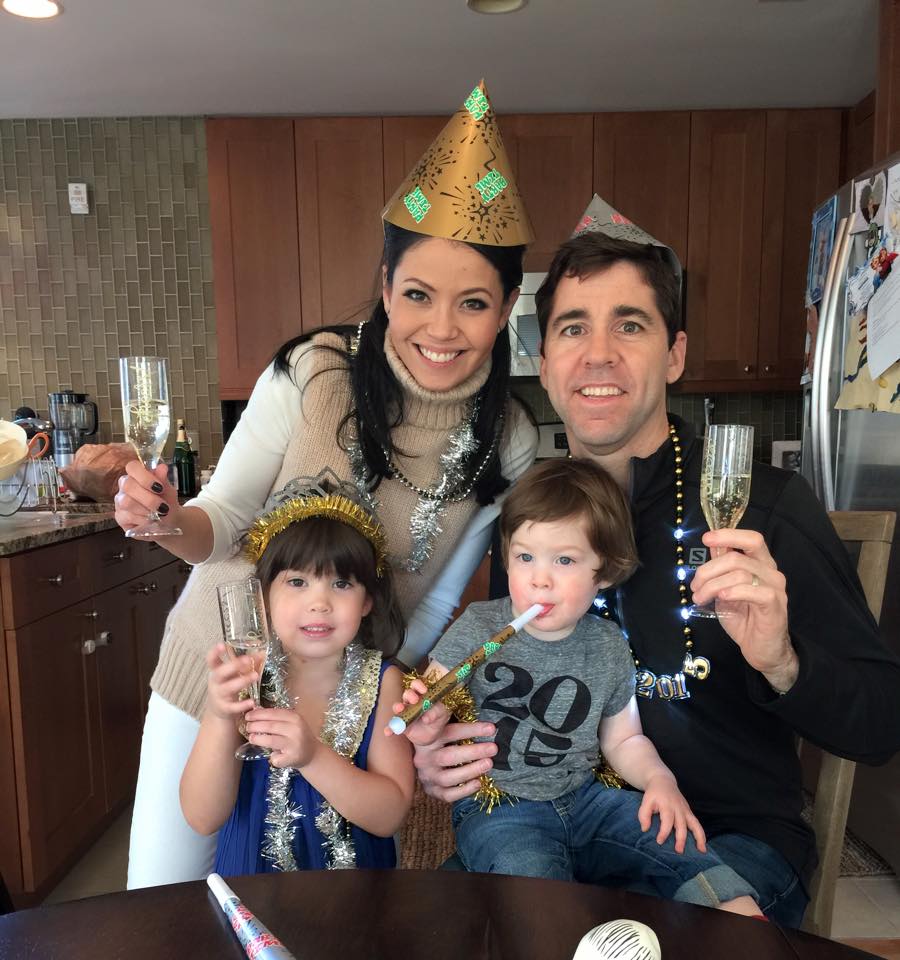 Angie Goff and husband Robert Ellis with their daughter and son