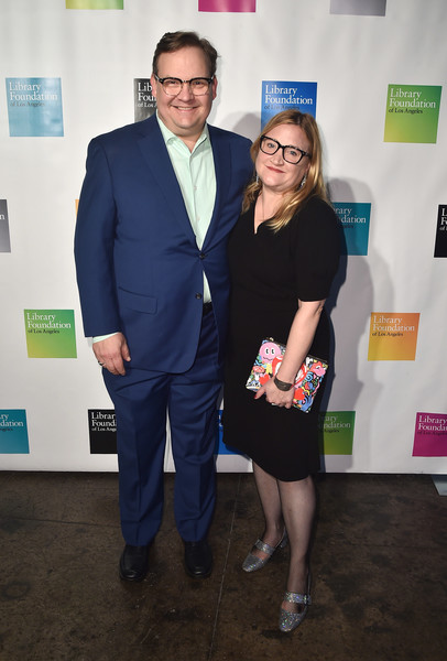 Andy Richter and her wife in a event 